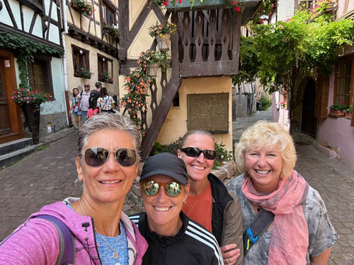 Medieval town just south of Colmar, with circular streets within the protective walls. Wolfberg Winery = fantastic!