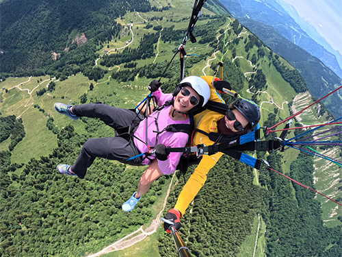 D/J/J hiked up Zwölferhorn while KP took the gondola and was chief videographer for the parasailing takeoffs!